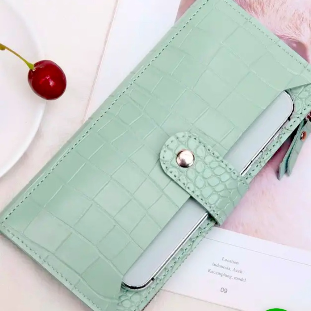 🥳 GREEN CROC STYLE 🐊 WALLET/PHONE